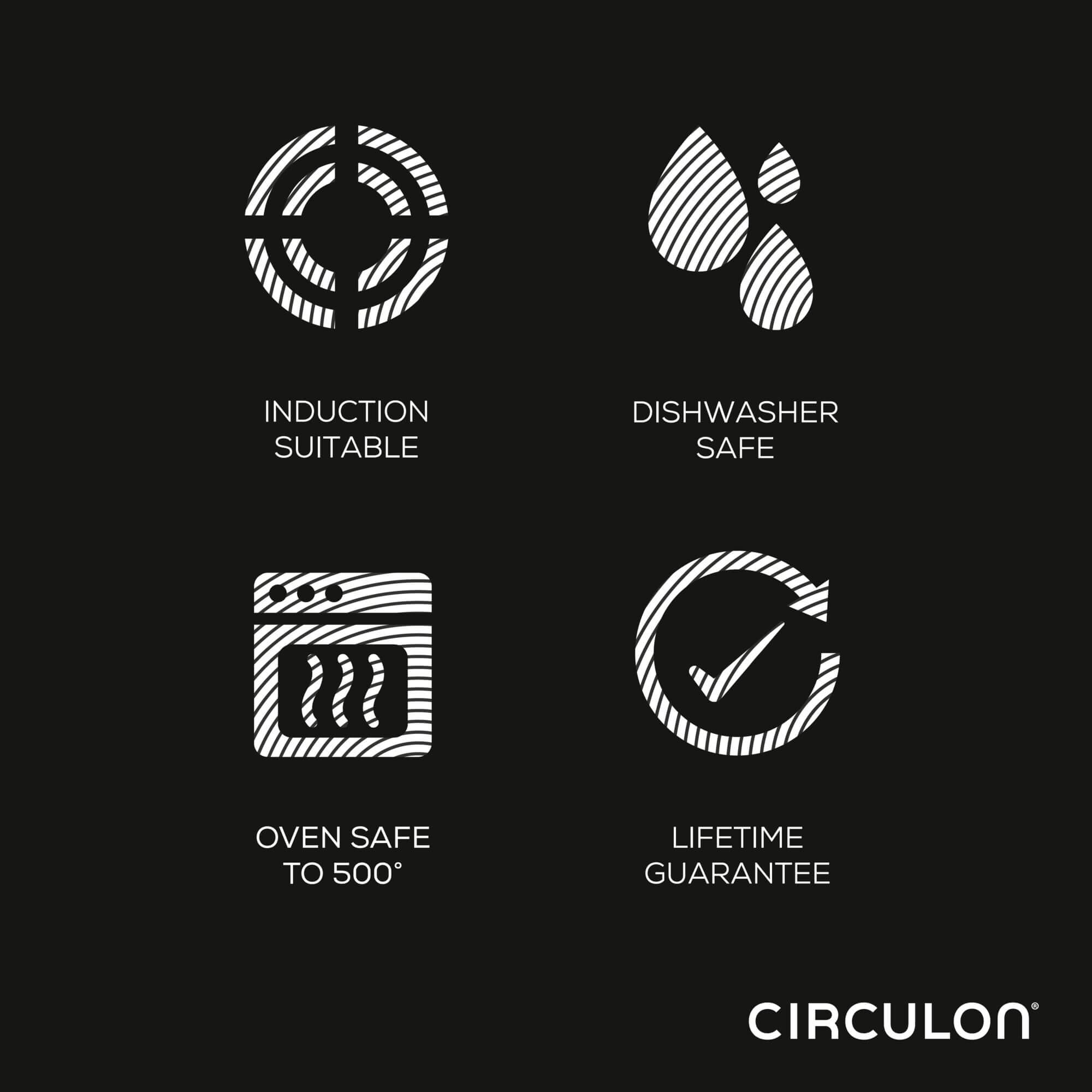 Circulon Clad Stainless Steel Chef's Pan and Spoon Set with Hybrid SteelShield and Nonstick Technology, 24cm, Silver