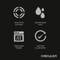 Circulon Clad Stainless Steel Chef's Pan and Spoon Set with Hybrid SteelShield and Nonstick Technology, 24cm, Silver