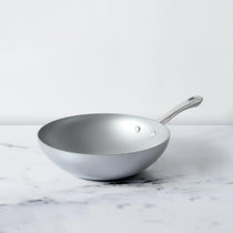 Prism Non-Stick Stirfry/Wok with Stick Handle 28cm, Silver [Induction Compatible] - Pots and Pans