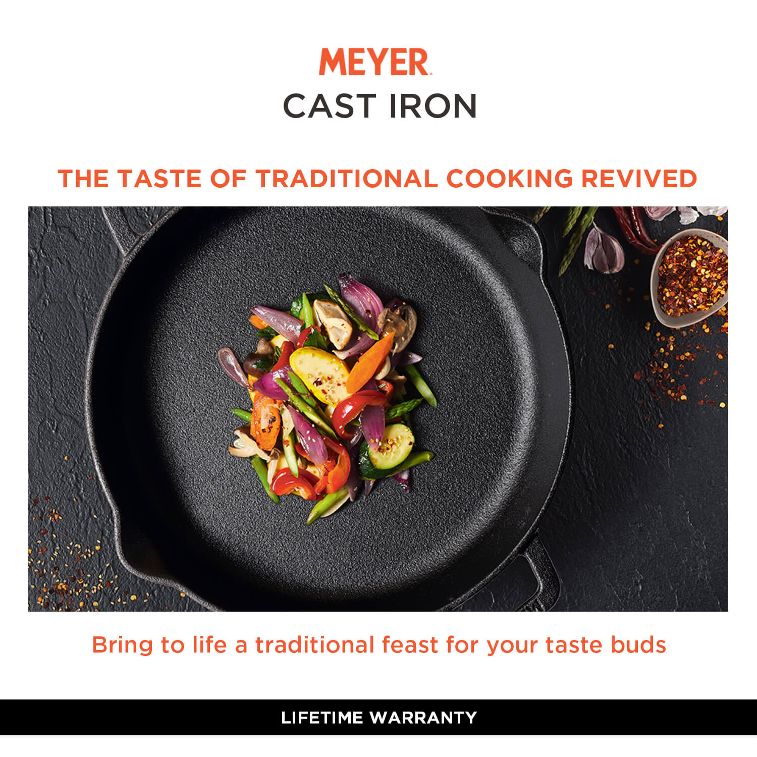 Meyer Pre Seasoned Cast Iron 2 Piece cookware Set 24cm Skillet + 28cm Flat Dosa tawa - Pots and Pans
