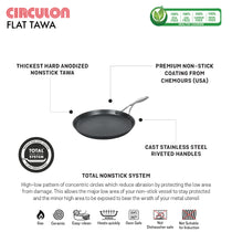 Circulon Non-Stick + Hard Anodized Aluminium Flat Dosa Tawa, 24 cm