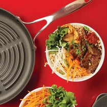Circulon 2-Piece Set - Round Grill Pan 28cm + Curved Roti Tawa, 26cm - Pots and Pans