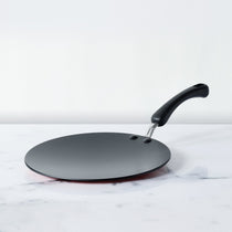 Meyer Non-Stick 2-Piece Tawa Set (Flat and Curved Tawa), Orange - Pots and Pans