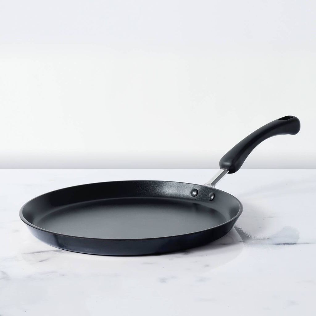 Meyer Premium Non-Stick (3mm thick)28cm Flat Dosa Tawa, Black - Pots and Pans