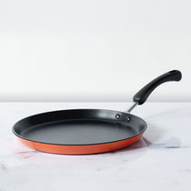 Meyer Non-Stick 2-Piece Tawa Set (Flat and Curved Tawa), Orange - Pots and Pans