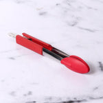 Meyer Crimson Silicone Tongs With Stainless Steel Body, 23cm - Pots and Pans
