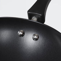 Meyer Kitchen Hacks (Stainless Steel + Non Stick) 3 Piece Open Stirfry/Kadai with Stick Handle Set, (22 cm / 26 cm/ 30 cm) - Pots and Pans