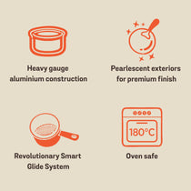 Luminescence Non-Stick 8pcs Cookware Set, Blue (Saucepan+Casserole/Biryani Pot+Frypan+Flat Tawa+Accessories) - Pots and Pans