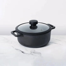 Meyer Pre-Seasoned Cast Iron Dutch Oven/Sauteuse with Glass Lid, 20cm