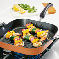 Meyer Non Stick Aluminium Grillpan 28cm, Orange - Pots and Pans