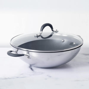Circulon Momentum 32cm Non-Stick Kadai/Wok with Lid - Pots and Pans
