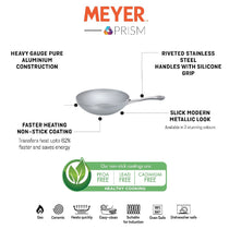 Prism Non-Stick Stirfry/Wok with Stick Handle 28cm, Silver [Induction Compatible] - Pots and Pans