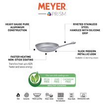 Prism Non-Stick Frypan 24cm, Silver [Induction & Gas Compatible] - Pots and Pans