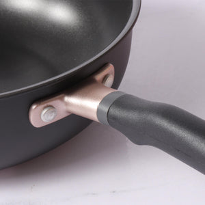 Meyer Accent Series Hard Anodized Nonstick Chef Pan with Helper Handle, 4.5 Liters, Matte Black