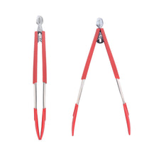 Meyer Crimson Silicone Tongs With Stainless Steel Body, 30cm - Pots and Pans