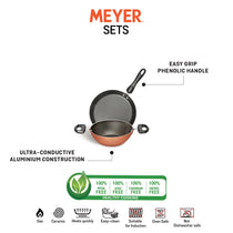 Meyer Non-Stick 2-Piece Cookware Set, Kadai + Flat Dosa Tawa (Suitable For Gas & Electric Cooktops) - Pots and Pans