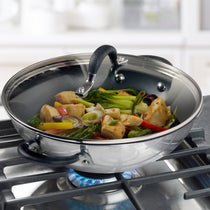 Circulon Momentum 27cm Non-Stick Kadai/Wok with Lid - Pots and Pans