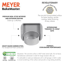 Meyer Bakemaster 2-Piece Bakeware Set - 20cm/8" Loose Base Cake Tin + 23cm/9" Square Cake Pan - Pots and Pans