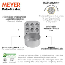 Meyer Bakemaster 2-Piece Bakeware Set - 20cm/8" Loose Base Cake Tin + 12 Cup Mini Muffin Pan - Pots and Pans