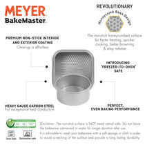 Meyer Bakemaster 2-Piece Bakeware Set - 20cm/8" Loose Base Cake Tin + 23cm/9" Square Springform Pan - Pots and Pans