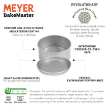 Meyer Bakemaster Non-Stick 2-Piece Bakeware Set - 20cm/8" Loose Base Cake Tin + 20cm/8" Pie Tin - Pots and Pans