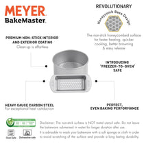 Meyer Bakemaster 2-Piece Bakeware Set - 20cm/8" Loose Base Cake Tin + 1 LB Loaf Tin - Pots and Pans
