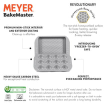 Meyer Bakemaster 2-Piece Bakeware Set - 23cm/9" Square Cake Pan + 12 Cup Mini Muffin Pan - Pots and Pans