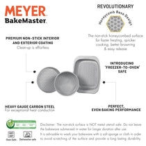 Meyer Bakemaster 3-Piece Bakeware Set - Mini Oven Roaster + 20cm/8" Pie Tin + 18cm Springform Cake Tin - Pots and Pans