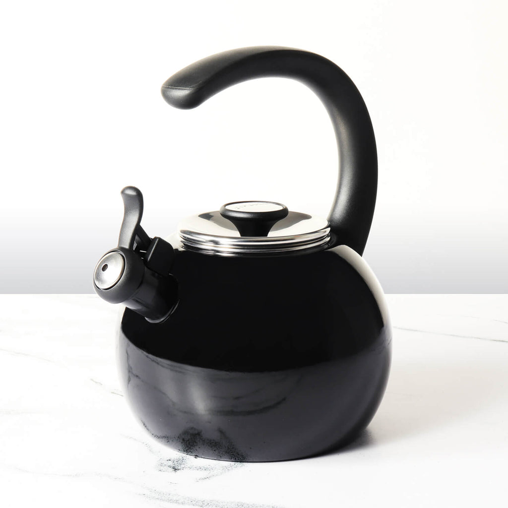 Circulon Enamel On Steel Whistling Tea Kettle 1.9 Liters, Black