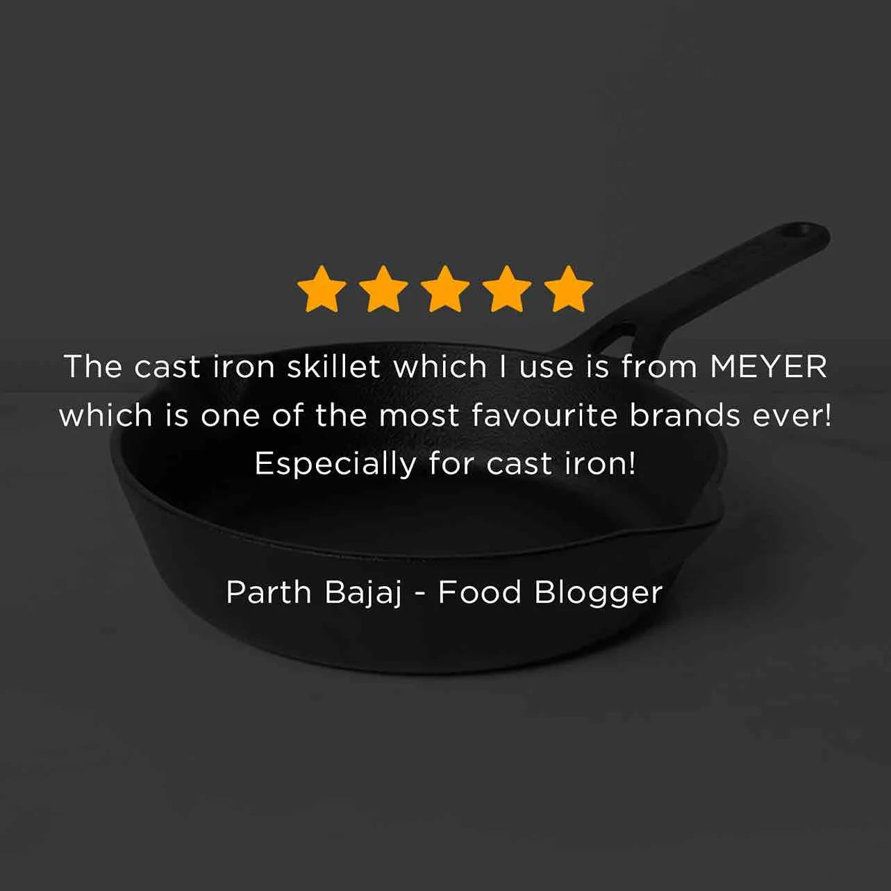 Meyer Pre-Seasoned Cast iron Frypan/Skillet single handle, 20cm-9