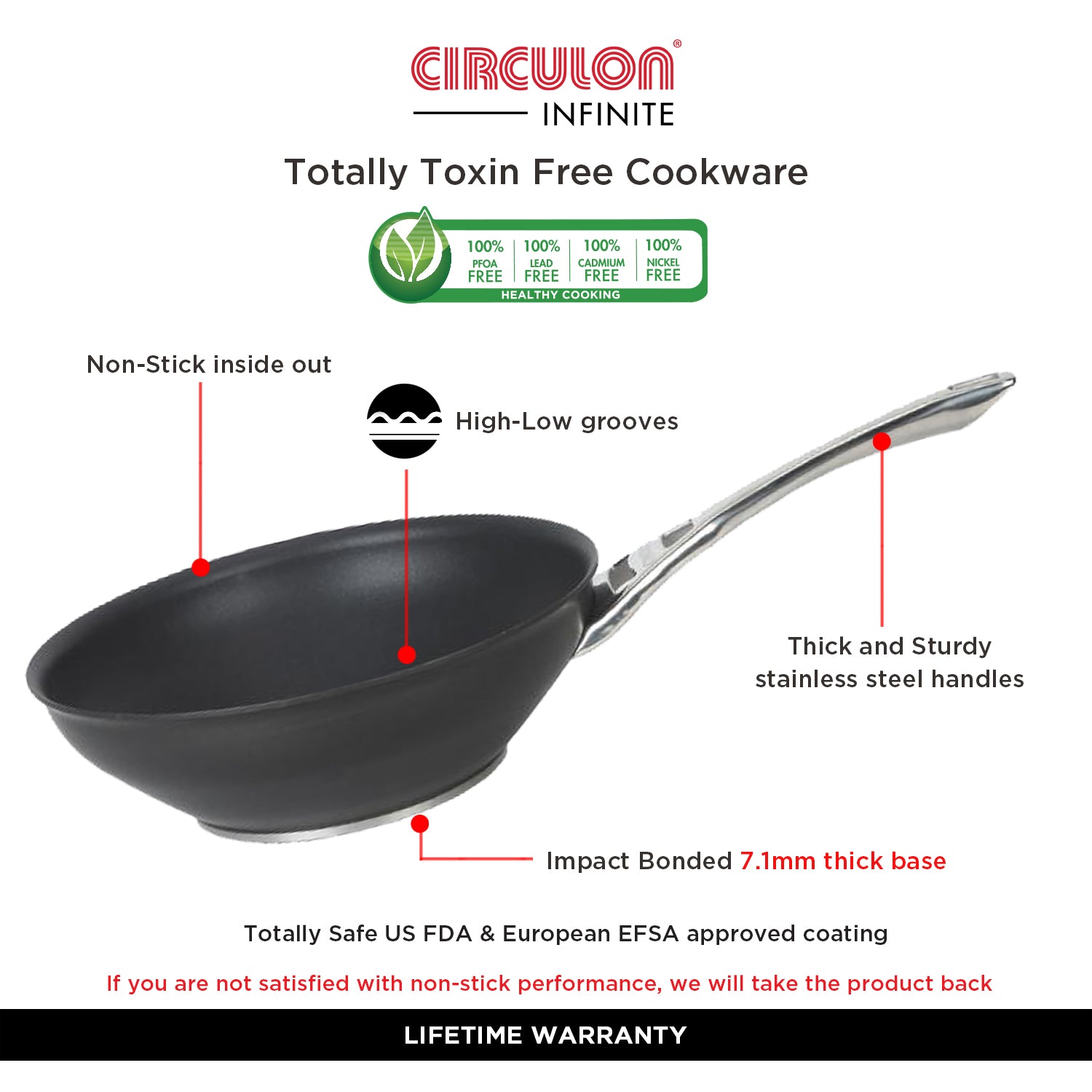 Circulon Infinite Non-Stick + Hard Anodized Stirfry 26cm (Gas & Induction Compatible) - Pots and Pans