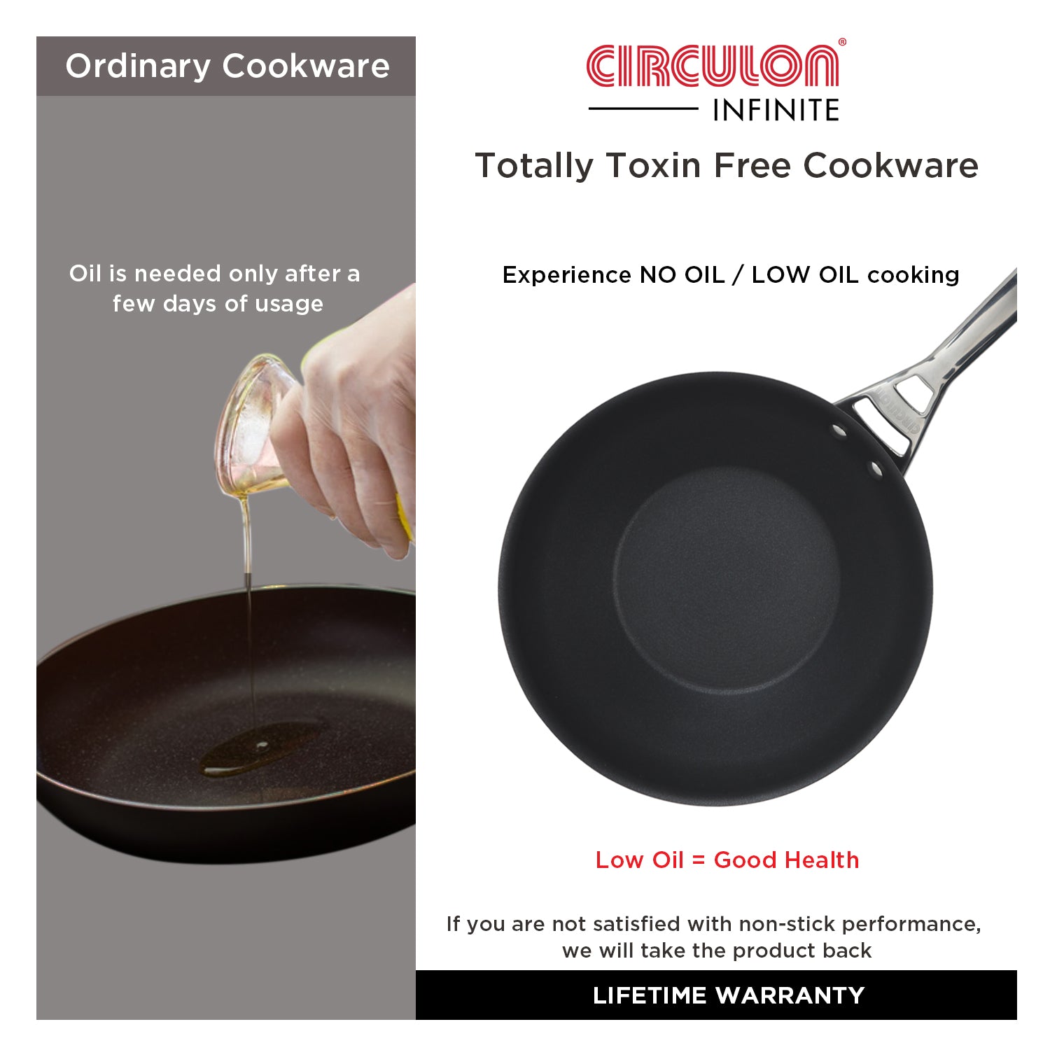 Circulon Infinite Non-Stick + Hard Anodized Stirfry 26cm (Gas & Induction Compatible) - Pots and Pans