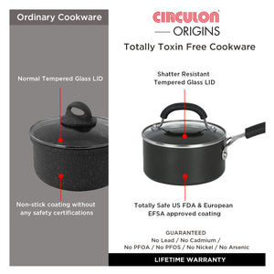 Circulon Origins 20cm Saucepan Non-Stick + Hard Anodized, Grey (Suitable For Gas & Induction) - Pots and Pans