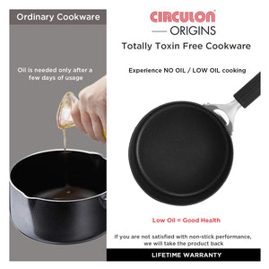 Circulon Origins 16cm Saucepan Non-Stick + Hard Anodized, Black (Suitable For Gas & Induction)