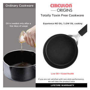 Circulon Origins 20cm Saucepan Non-Stick + Hard Anodized, Grey (Suitable For Gas & Induction) - Pots and Pans