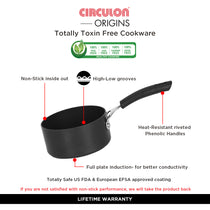Circulon Origins 20cm Saucepan Non-Stick + Hard Anodized, Grey (Suitable For Gas & Induction) - Pots and Pans