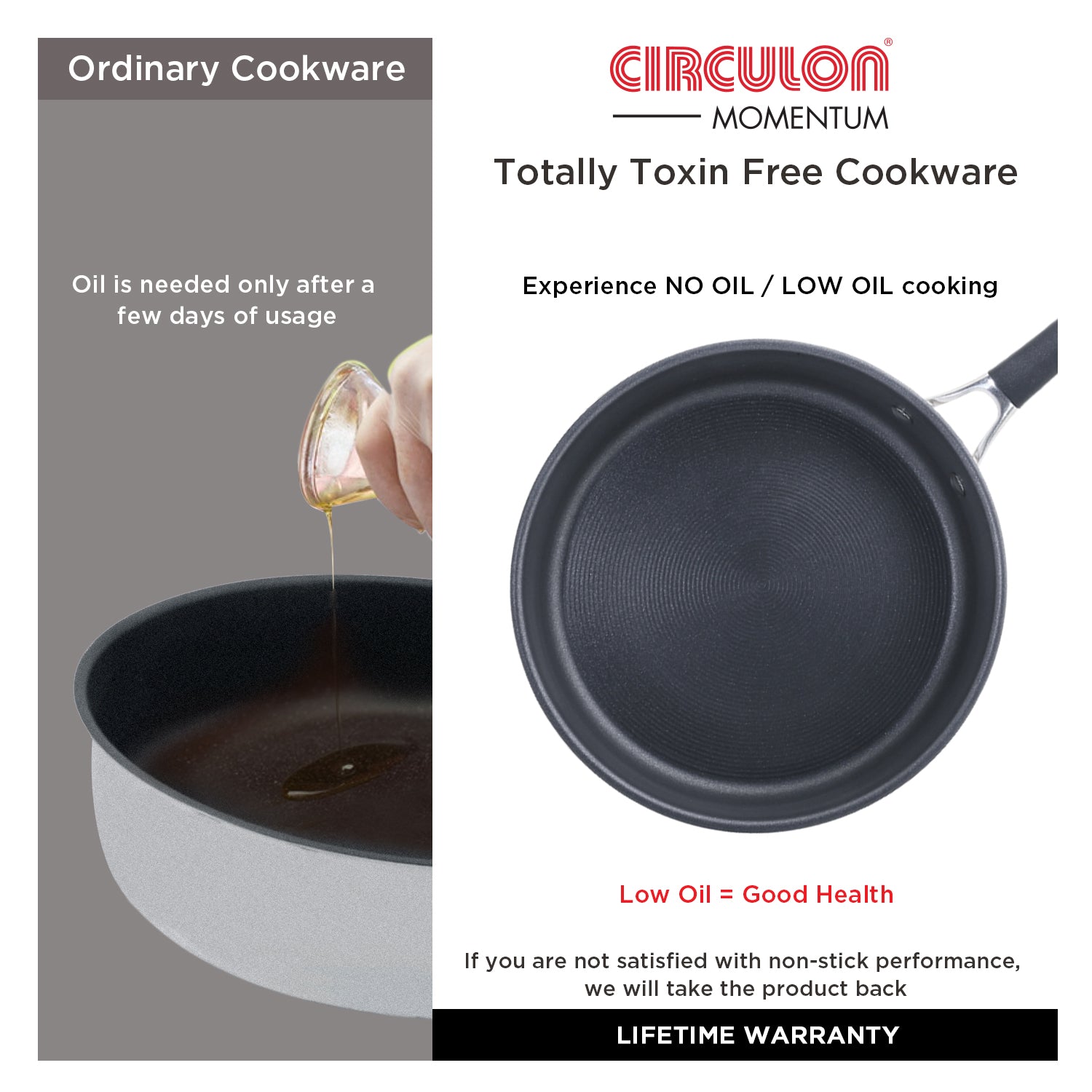 Circulon Momentum Non-Stick 4pcs set (24cm Sautepan with Lid + Spoonula Spatula) - Pots and Pans
