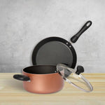 Meyer Non-Stick 3pcs Cookware Set (2.8L/20cm Casserole/Biryani Pot + 24cm Flat Dosa Tawa)