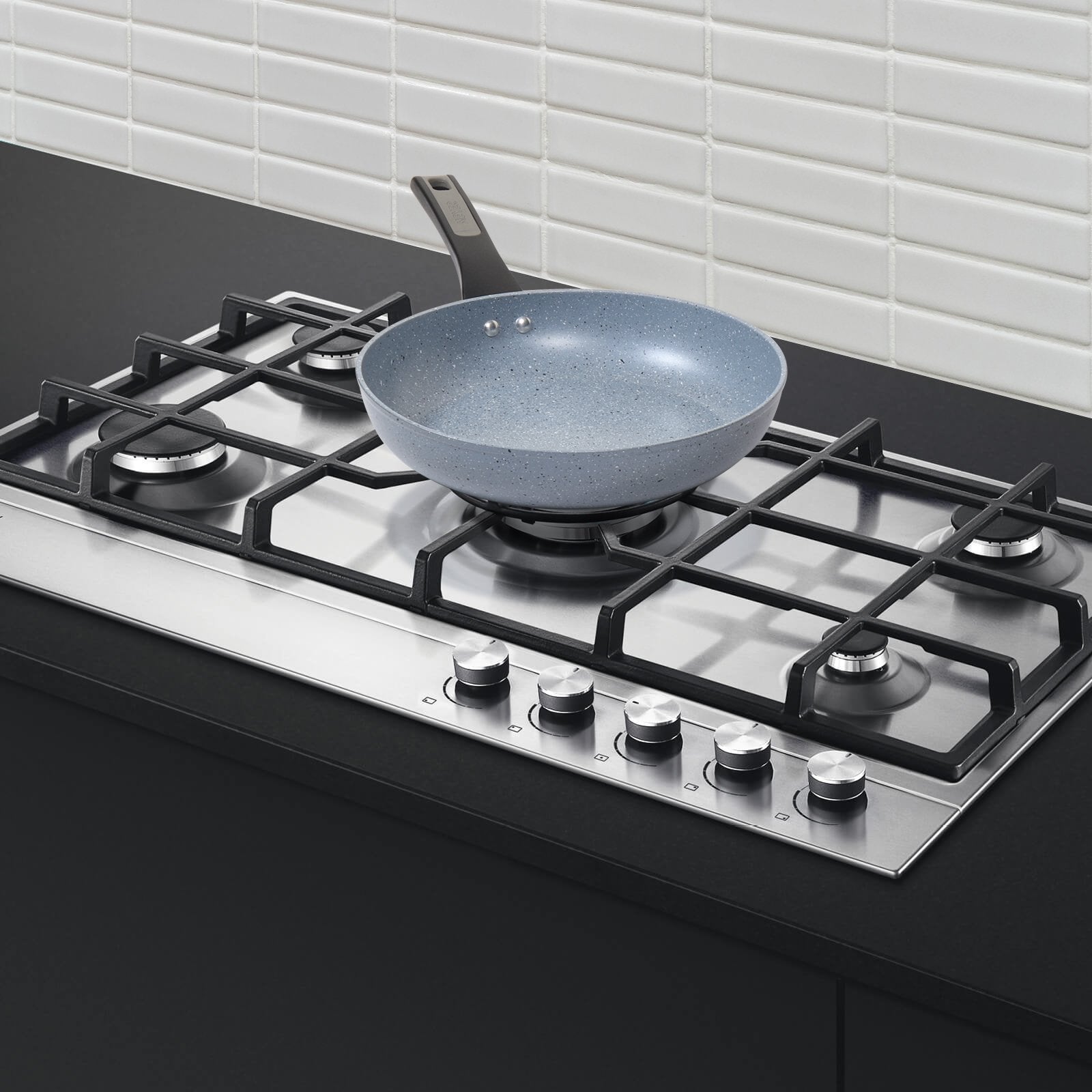 Meyer Forgestone Non-Stick Frypan 25cm, Stone Grey [Induction & Gas Compatible] - Pots and Pans