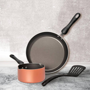 Meyer Non-Stick 3pcs Cookware Set (24cm Frypan + 14cm Milkpan + Nylon Turner)