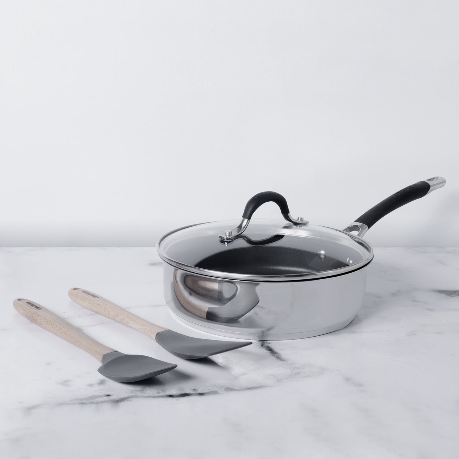 Circulon Momentum Non-Stick 4pcs set (24cm Sautepan with Lid + Spoonula Spatula) - Pots and Pans