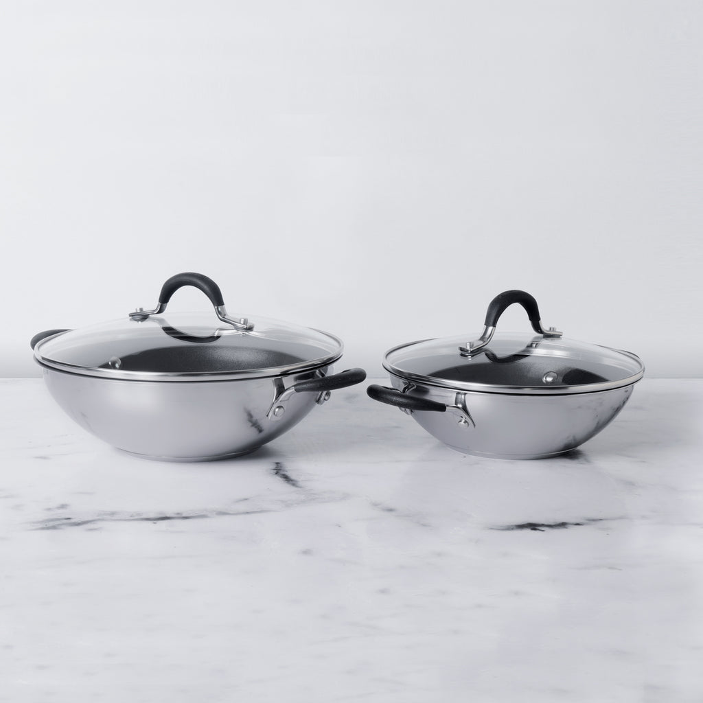 Circulon Momentum 4pcs Non-Stick Kadai Set with Lids (23cm +27cm) - Pots and Pans