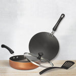 Meyer Non-Stick 4pcs Cookware Set (Sautepan + Curved Roti/Chappati Tawa + Nylon Turner)