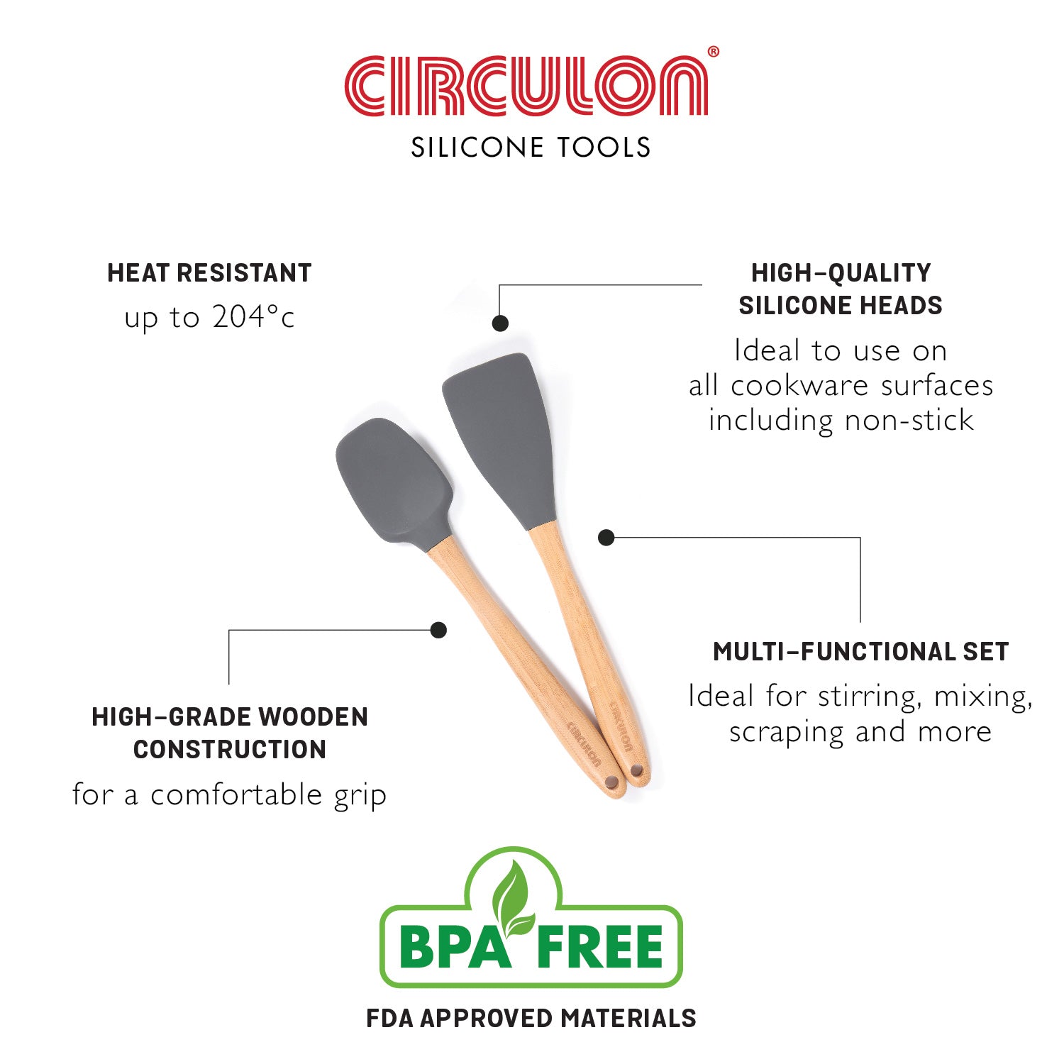 Circulon Silicon Turner & Widen Spatula 2 Pcs Set - Pots and Pans
